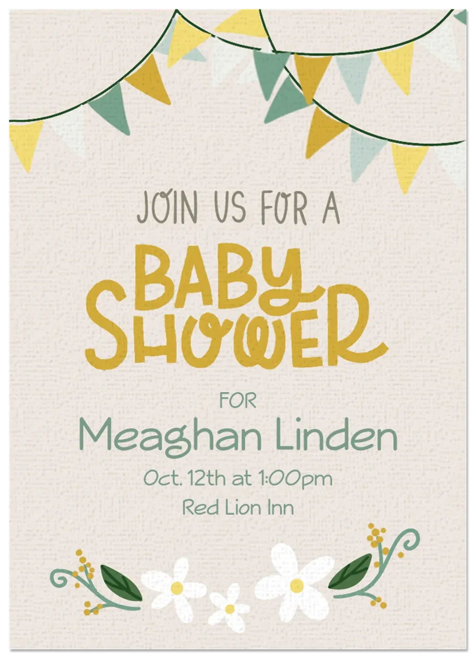 Baby Shower Lettering card
