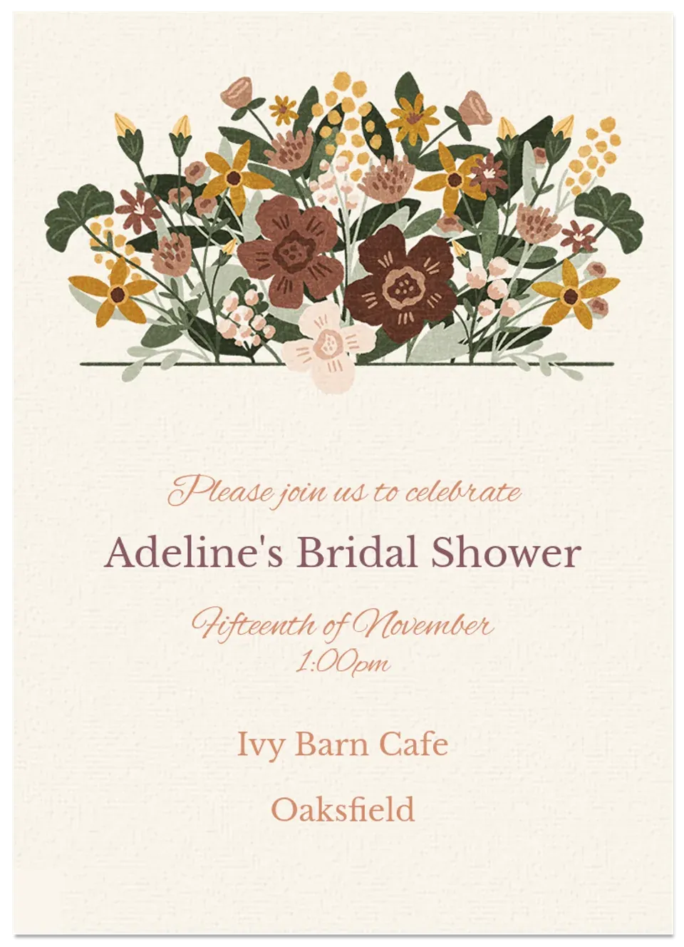 Floral Bunch Shower card