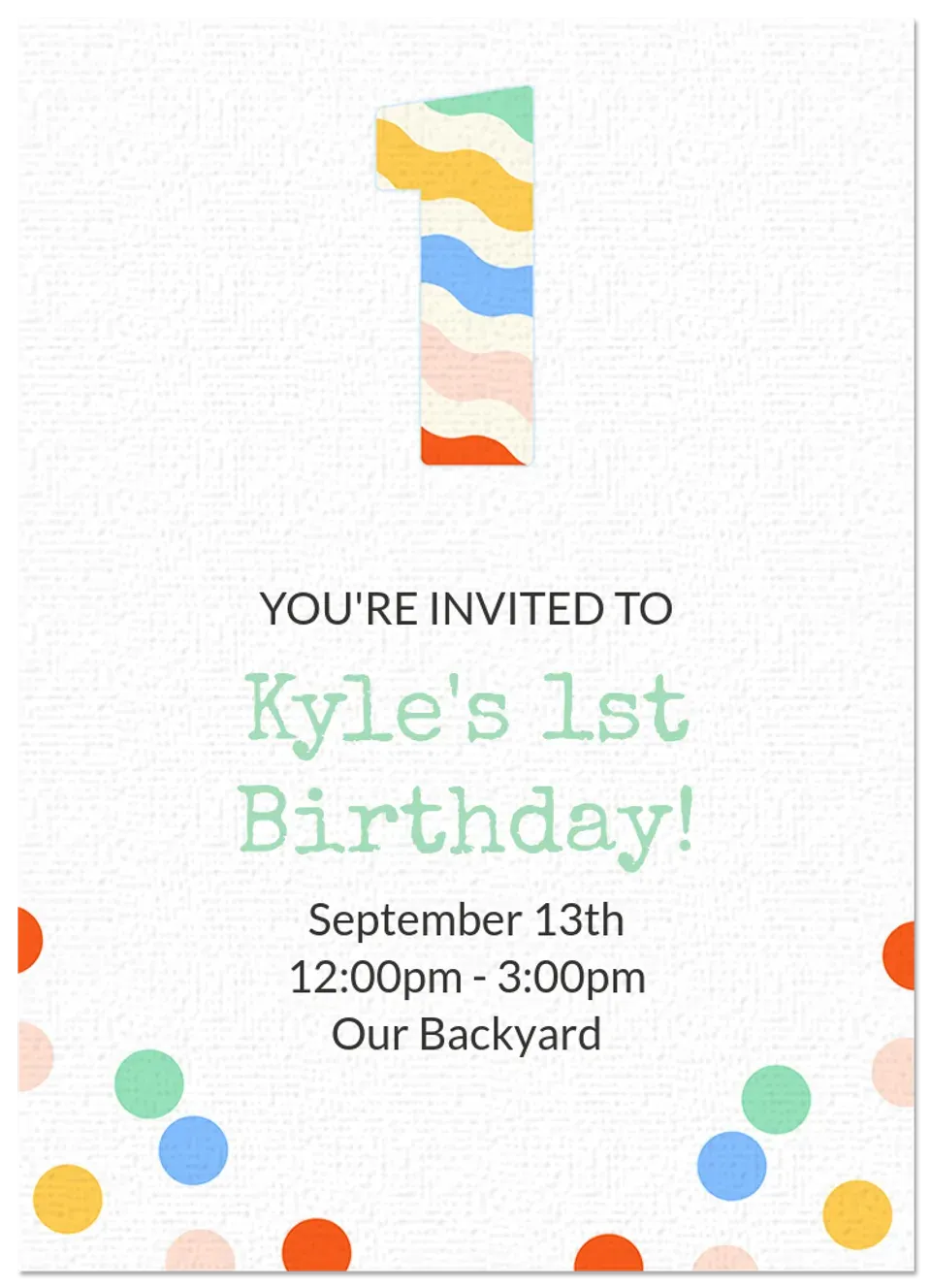 Toddler Birthday 1 card