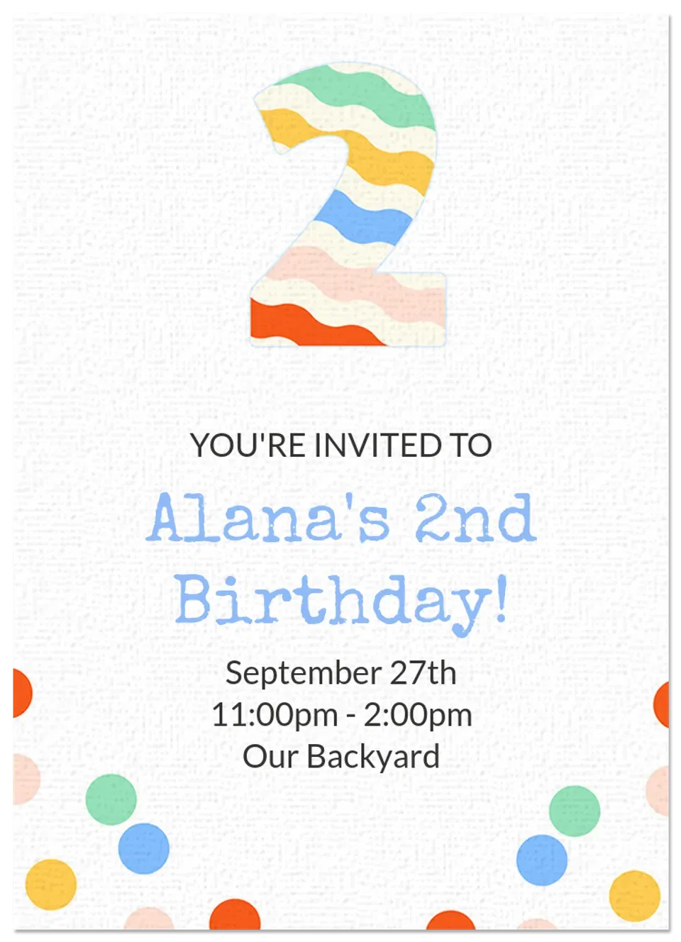 Toddler Birthday 2 card