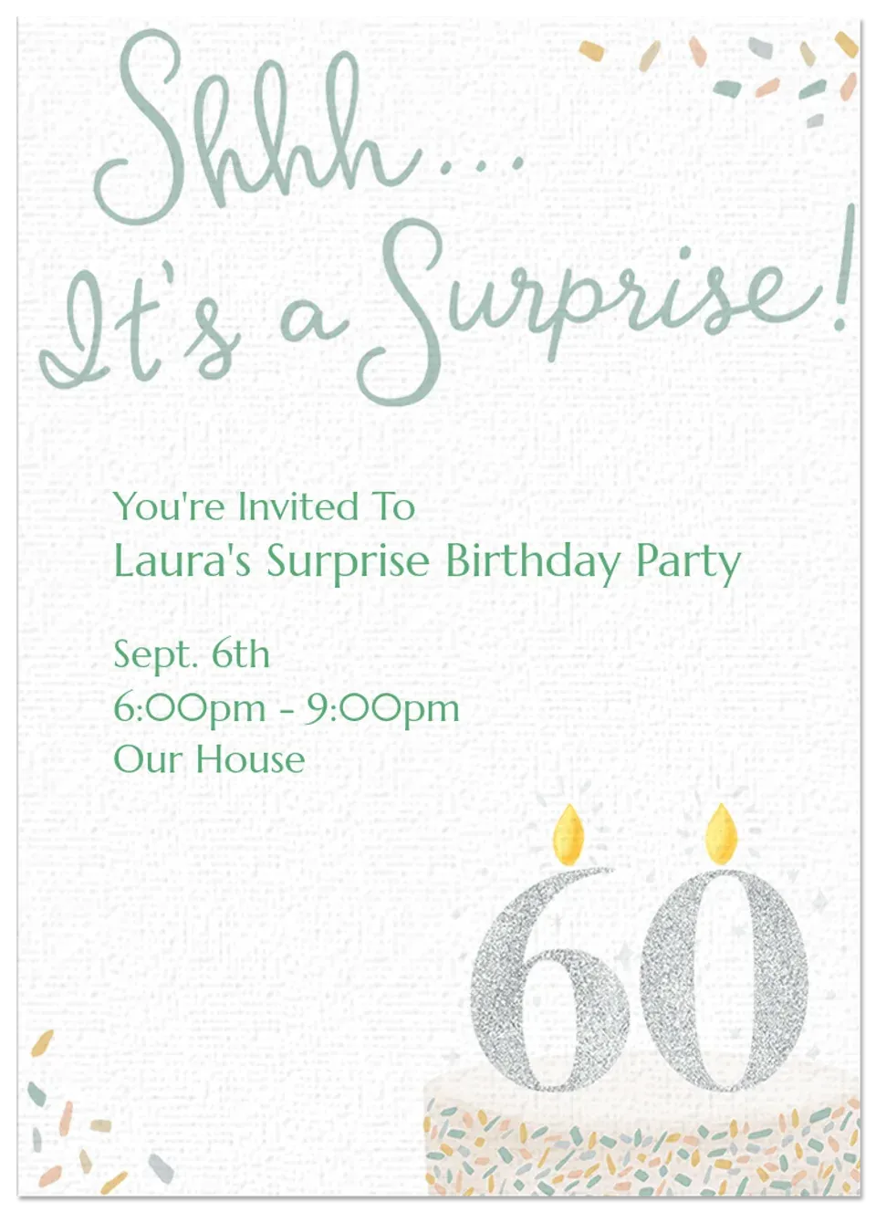 Surprise Cake 60 card