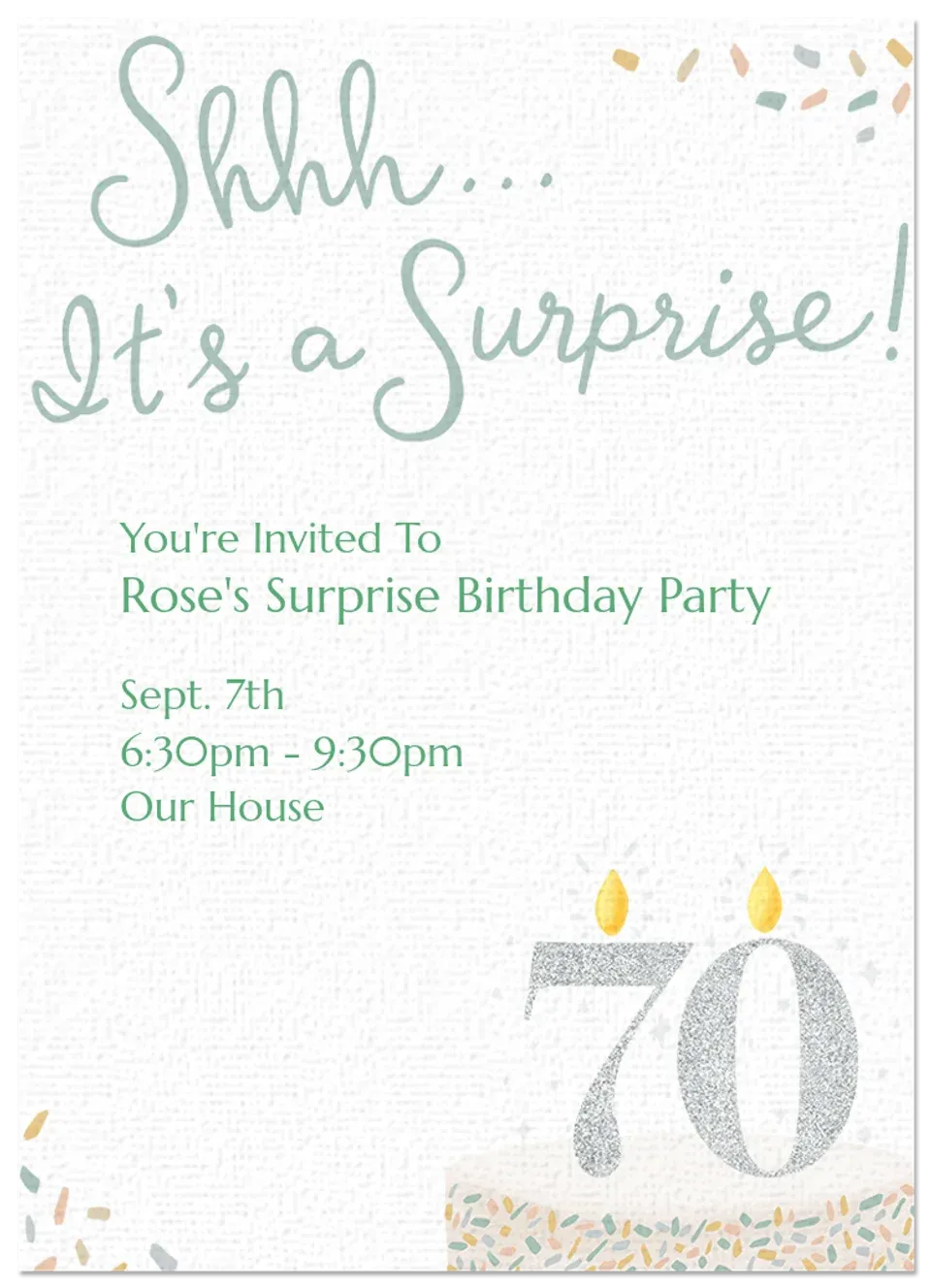 Surprise Cake 70 card