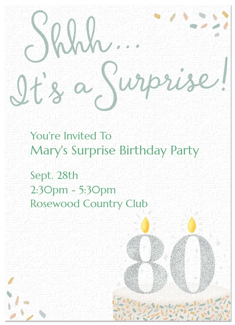 Surprise Cake 80 card
