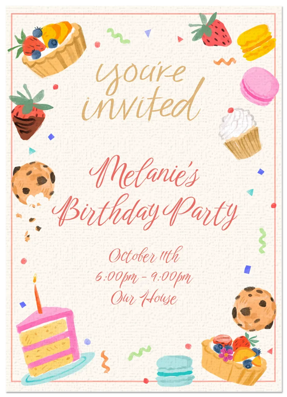 Birthday Dessert card