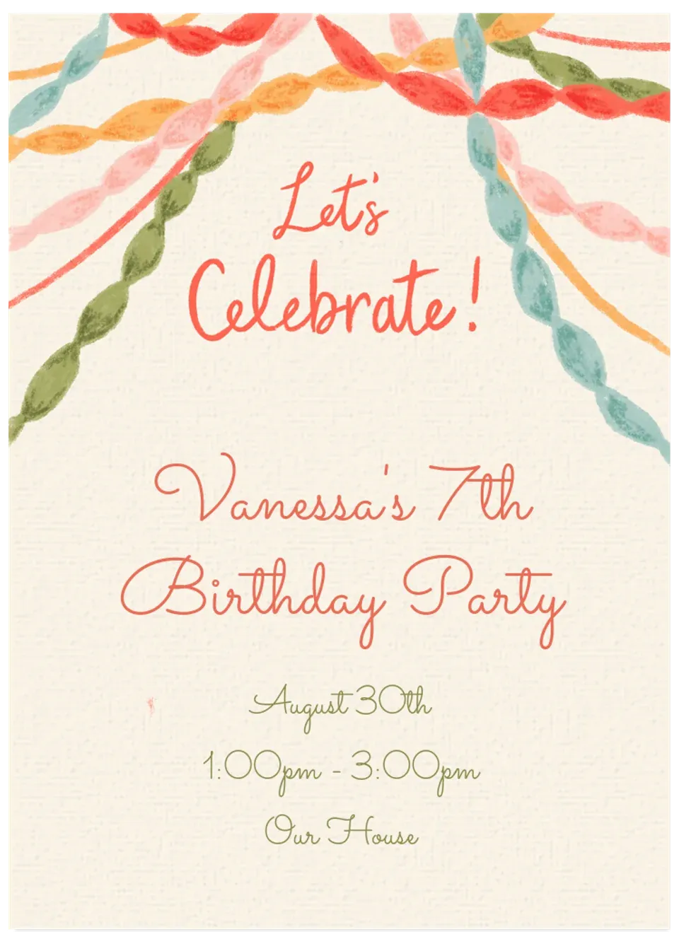 Birthday Streamers card