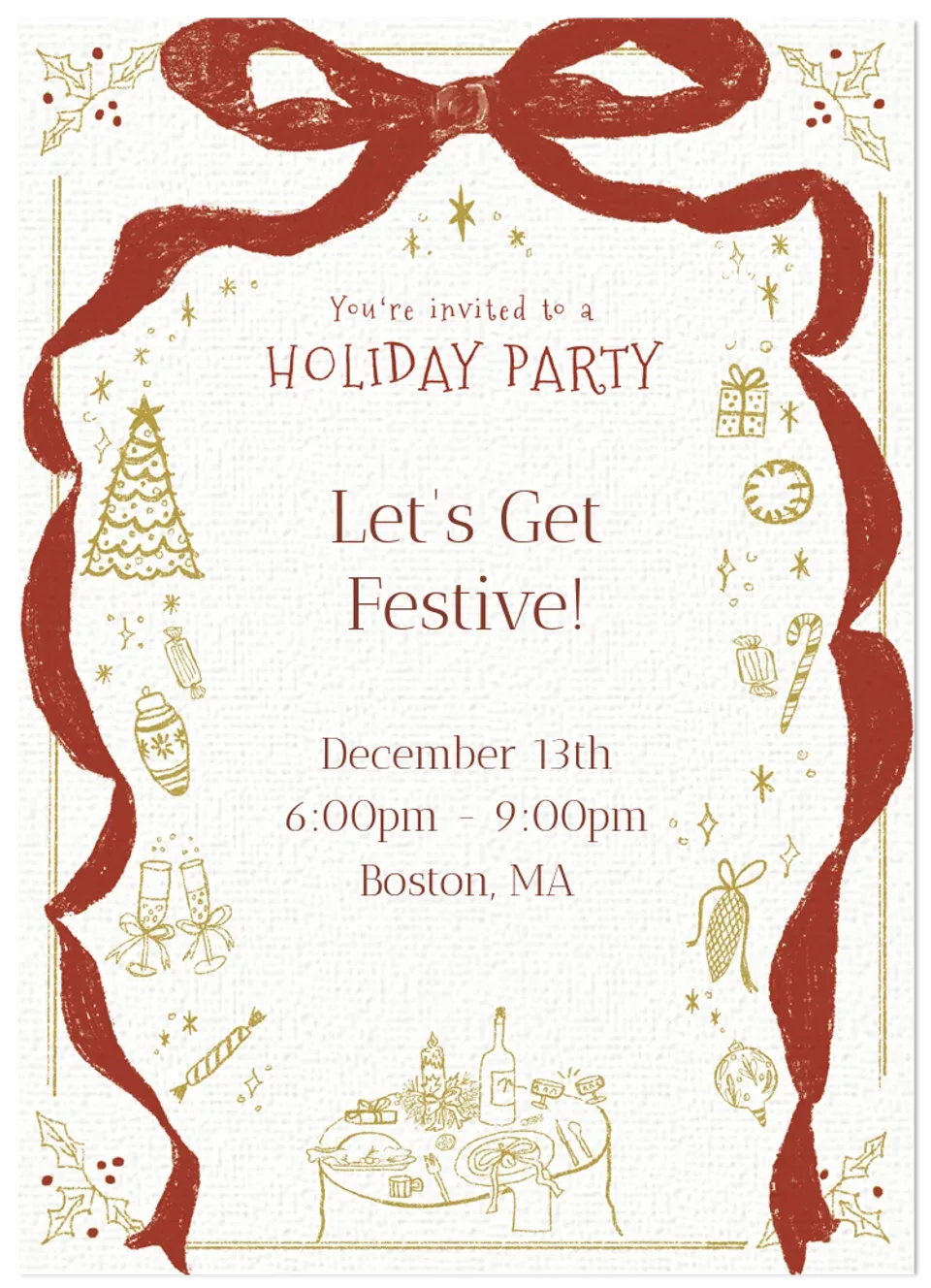 Hand Drawn Holidays card