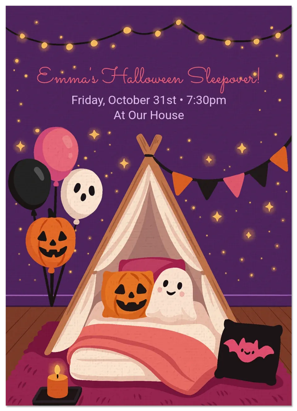 Halloween Sleepover card