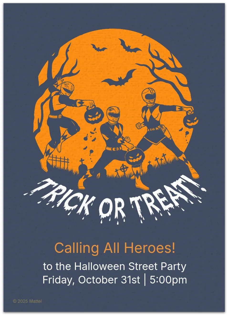 Power Rangers | Halloween card