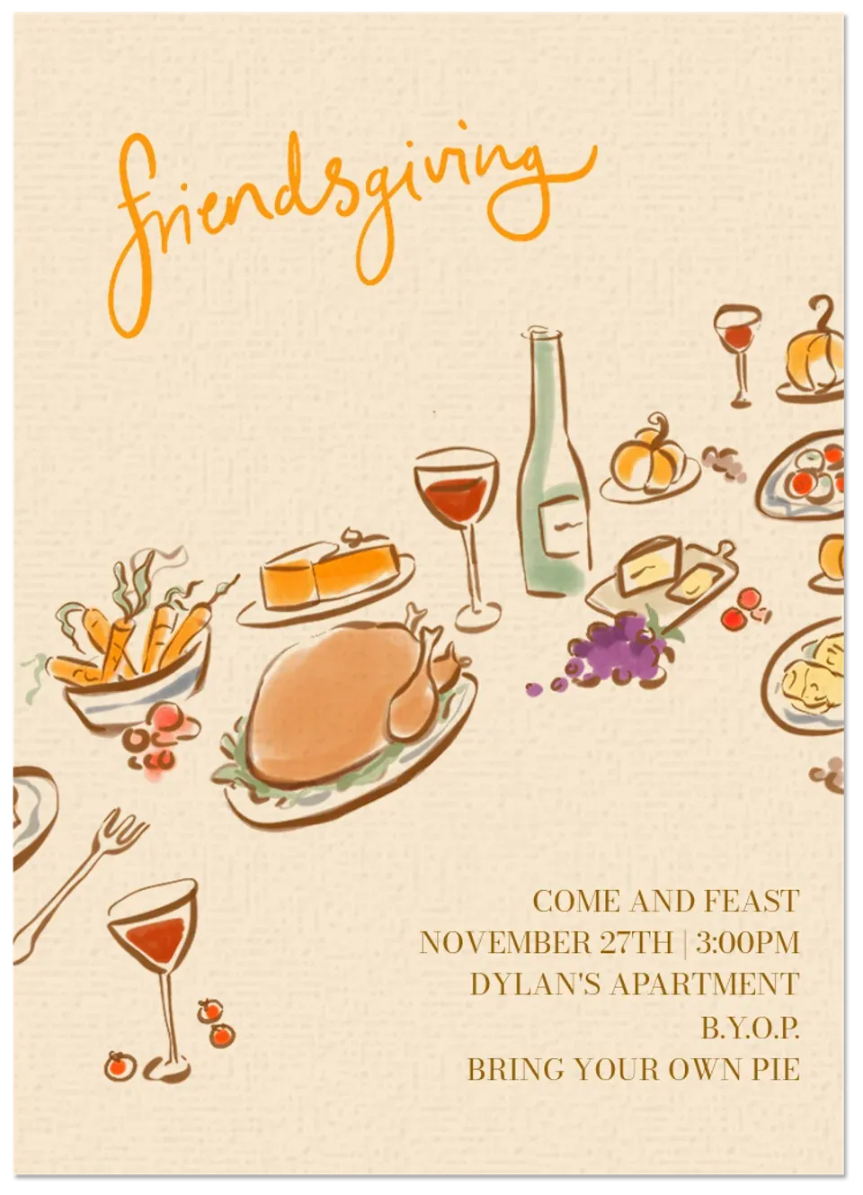 Friendsgiving Dinner Feast card