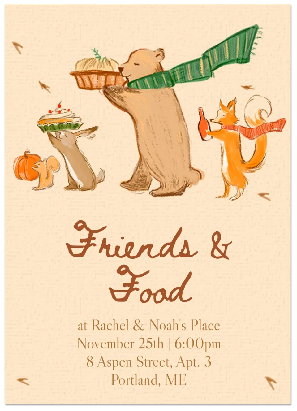 Woodland Friendsgiving card