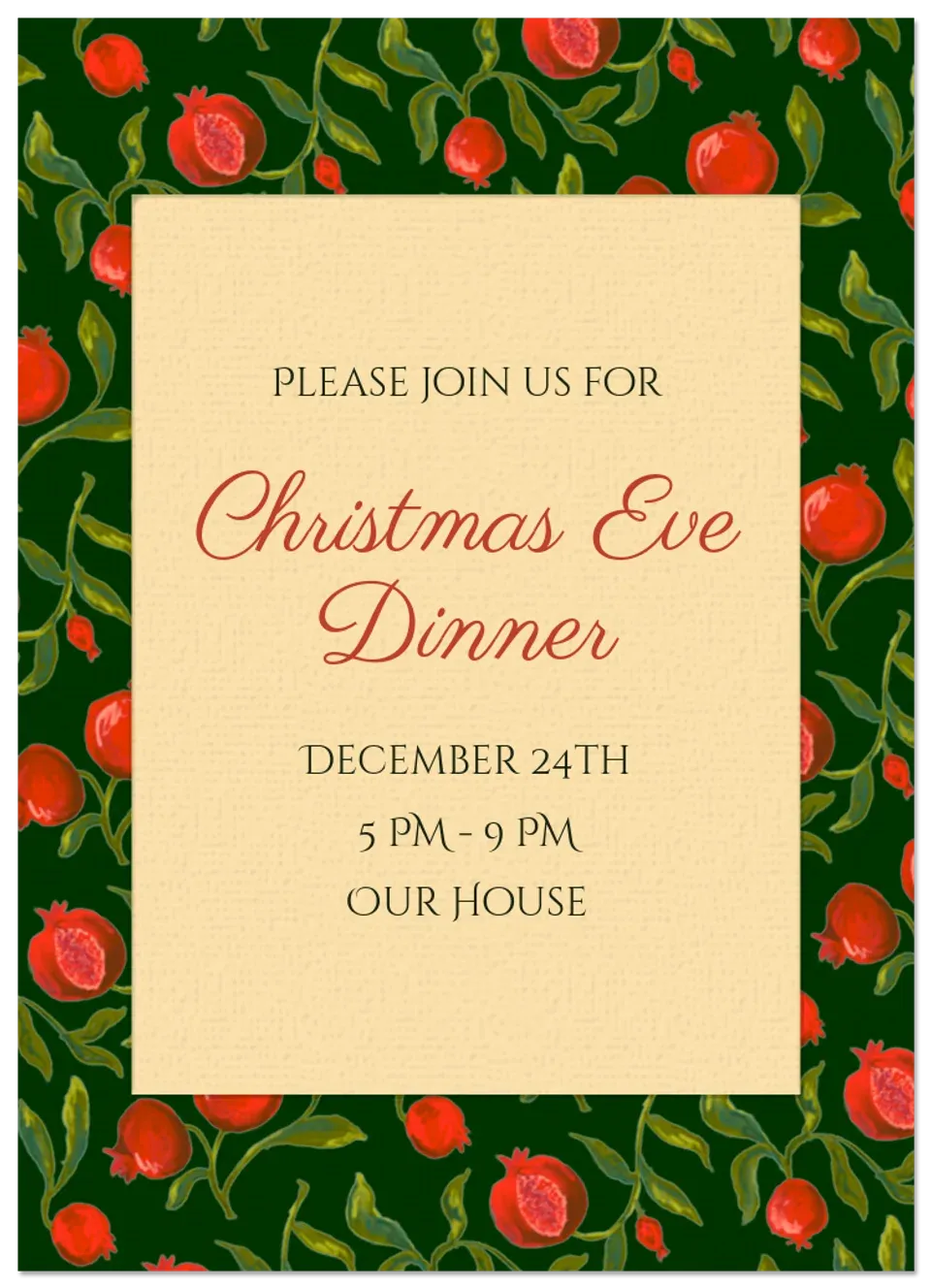 Holiday Pomegranate card