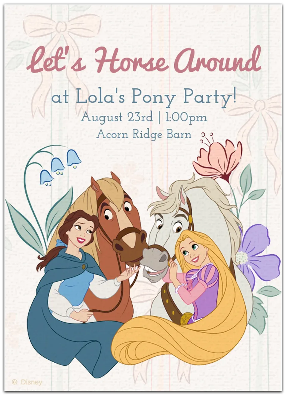 Disney Princess Horsing Around card