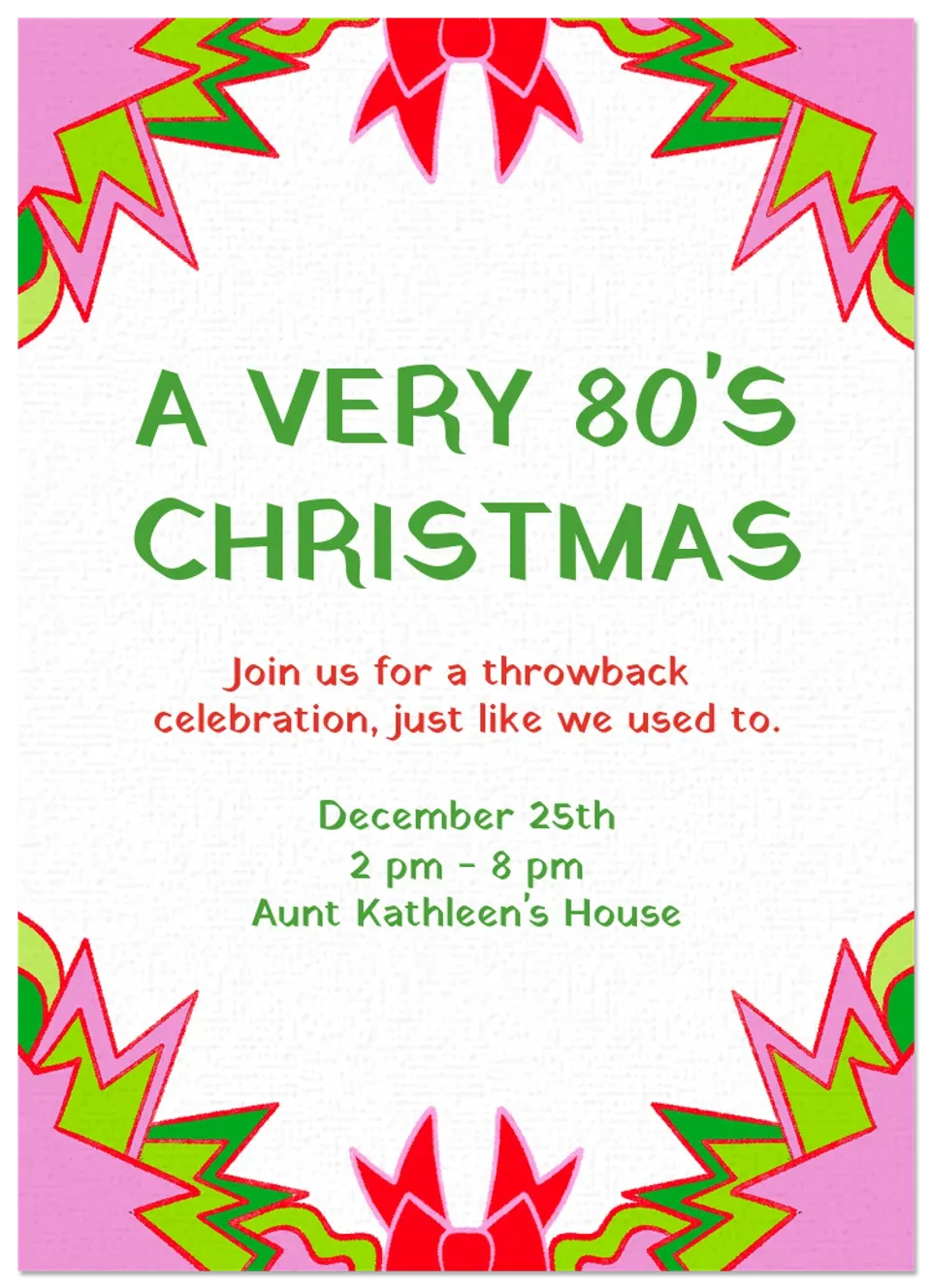 A Very 80s Christmas card