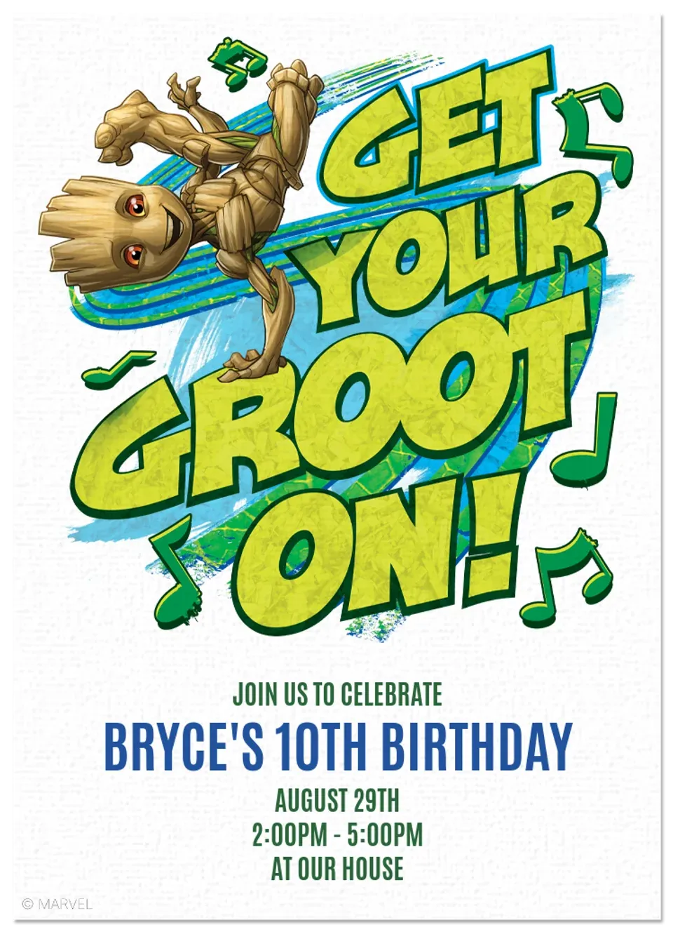 Groot Birthday Dance card