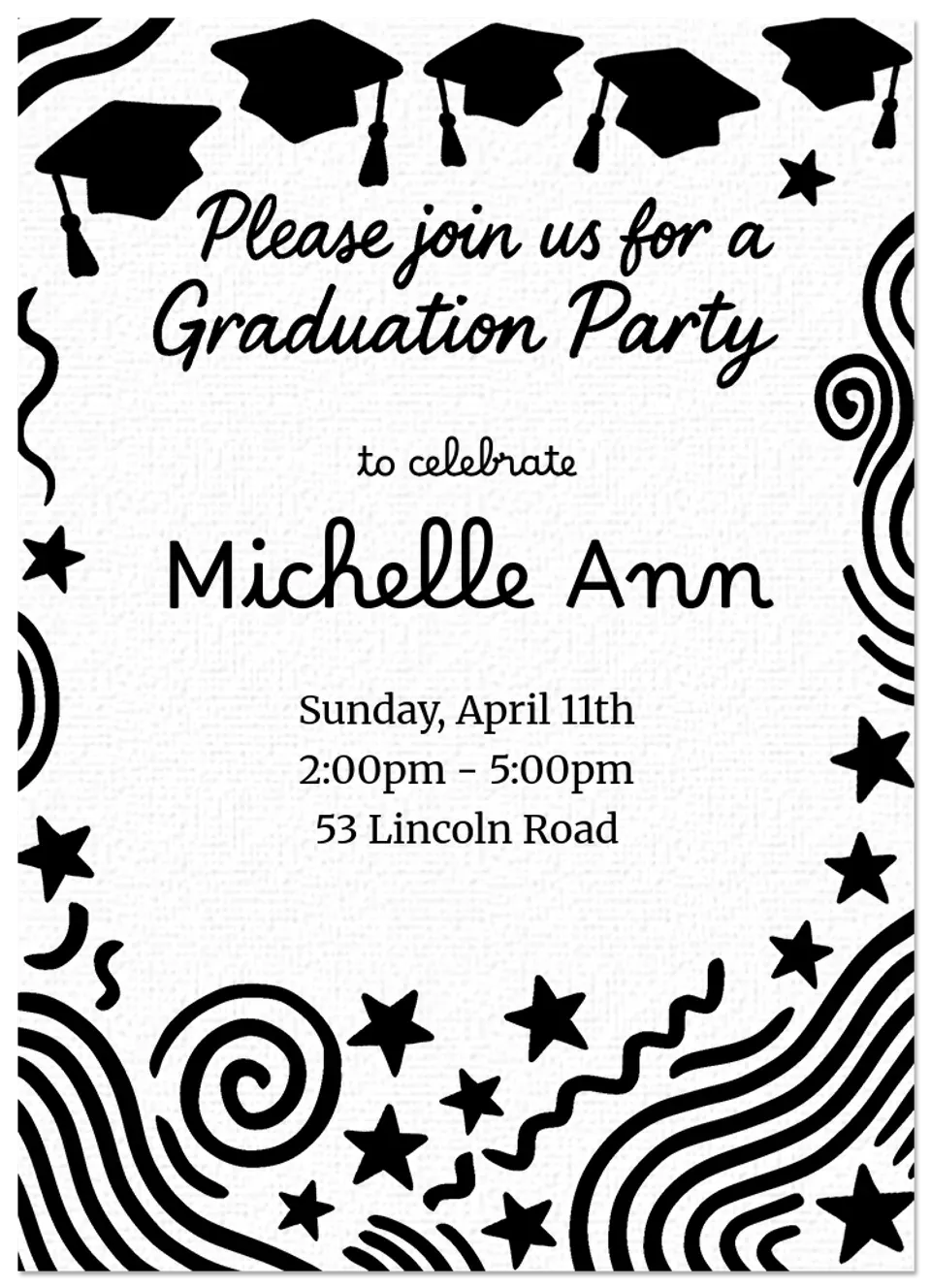 Black & White Grad card