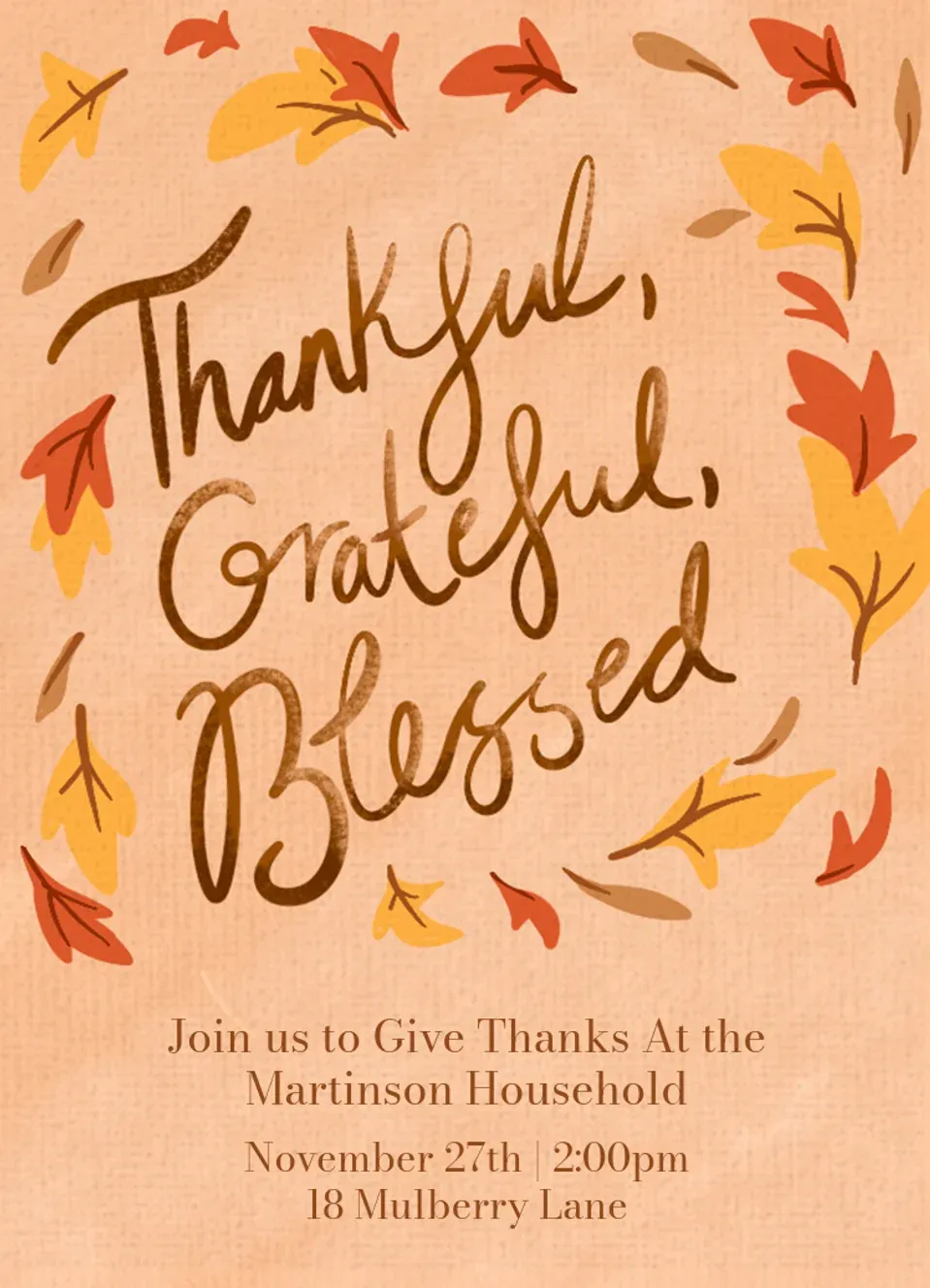 Thankful, Grateful, Blessed card