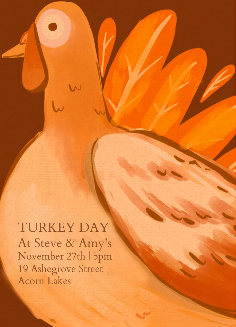 Fall Turkey Day card