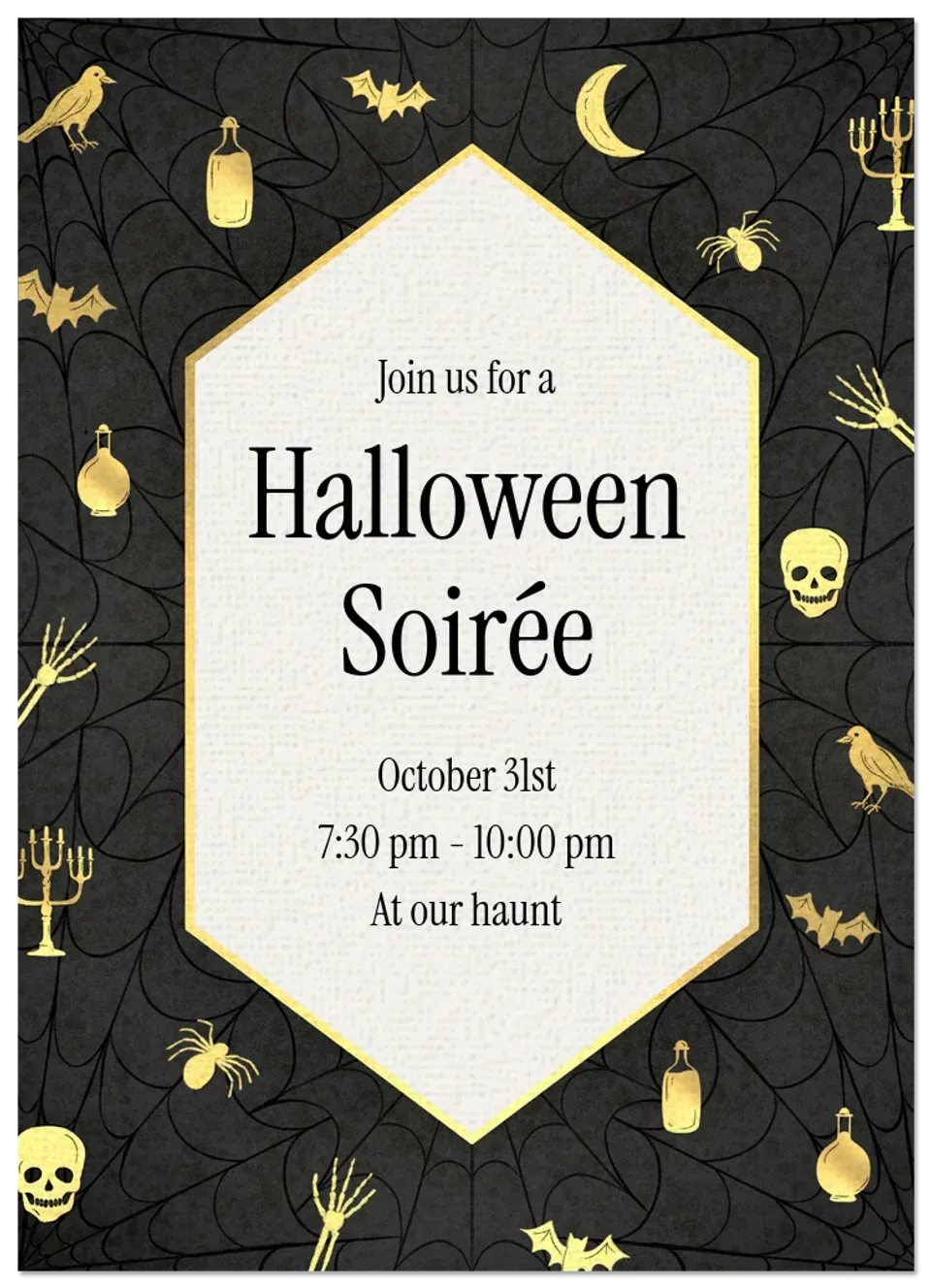 Gilded Halloween card