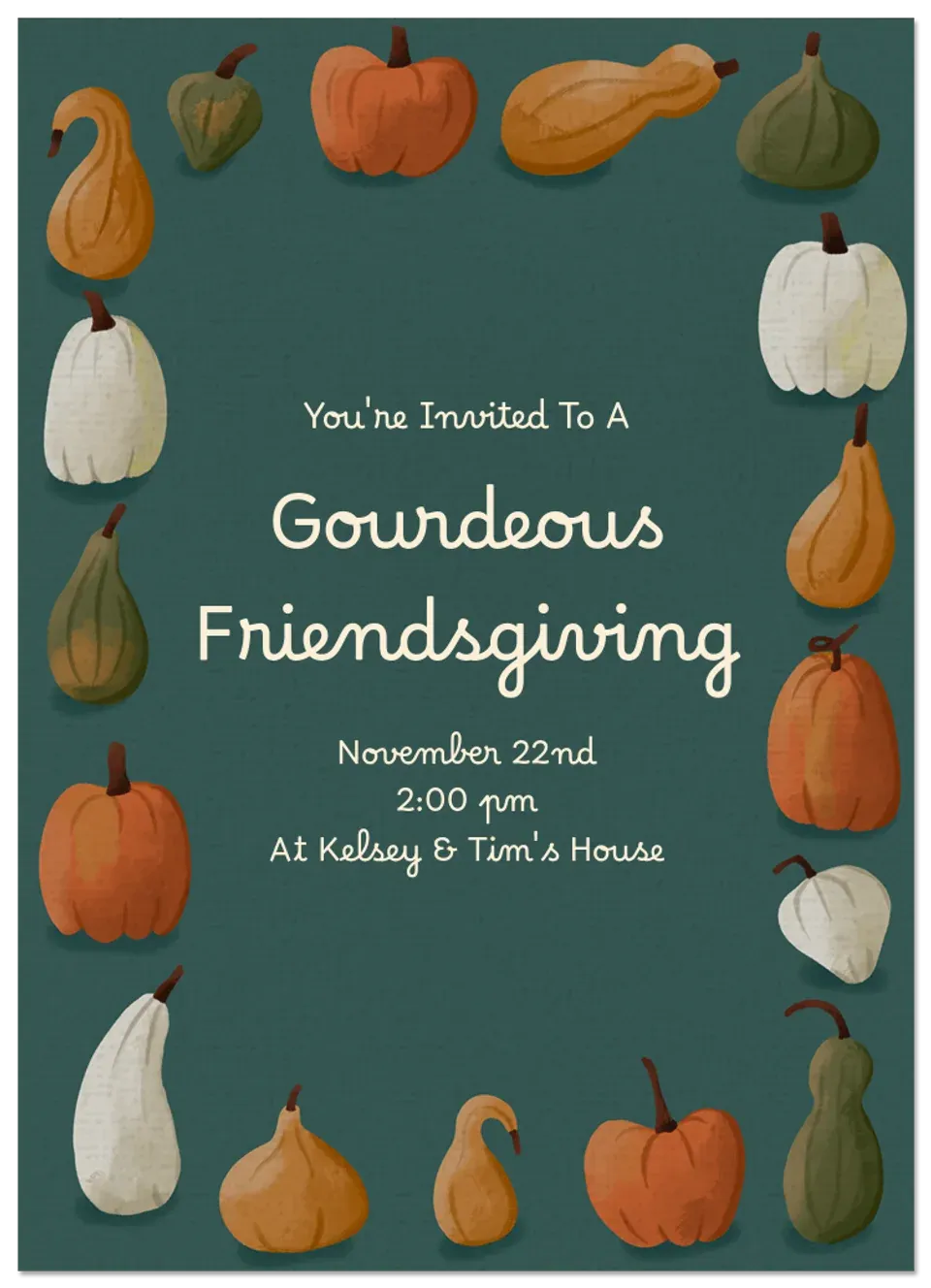 Gourdeous Friendsgiving card