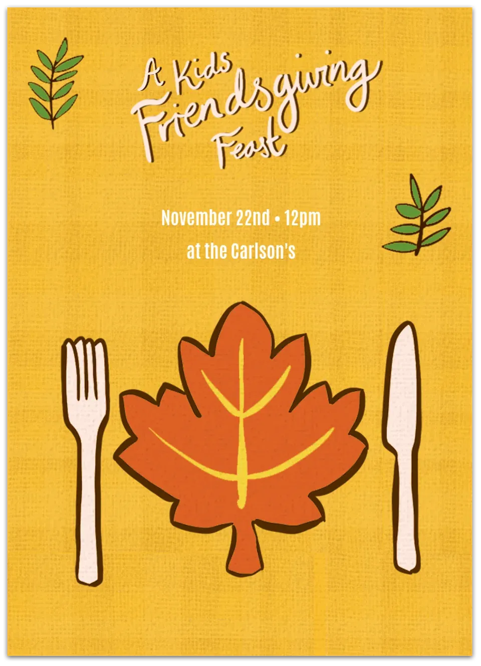 Kids Friendsgiving Feast card