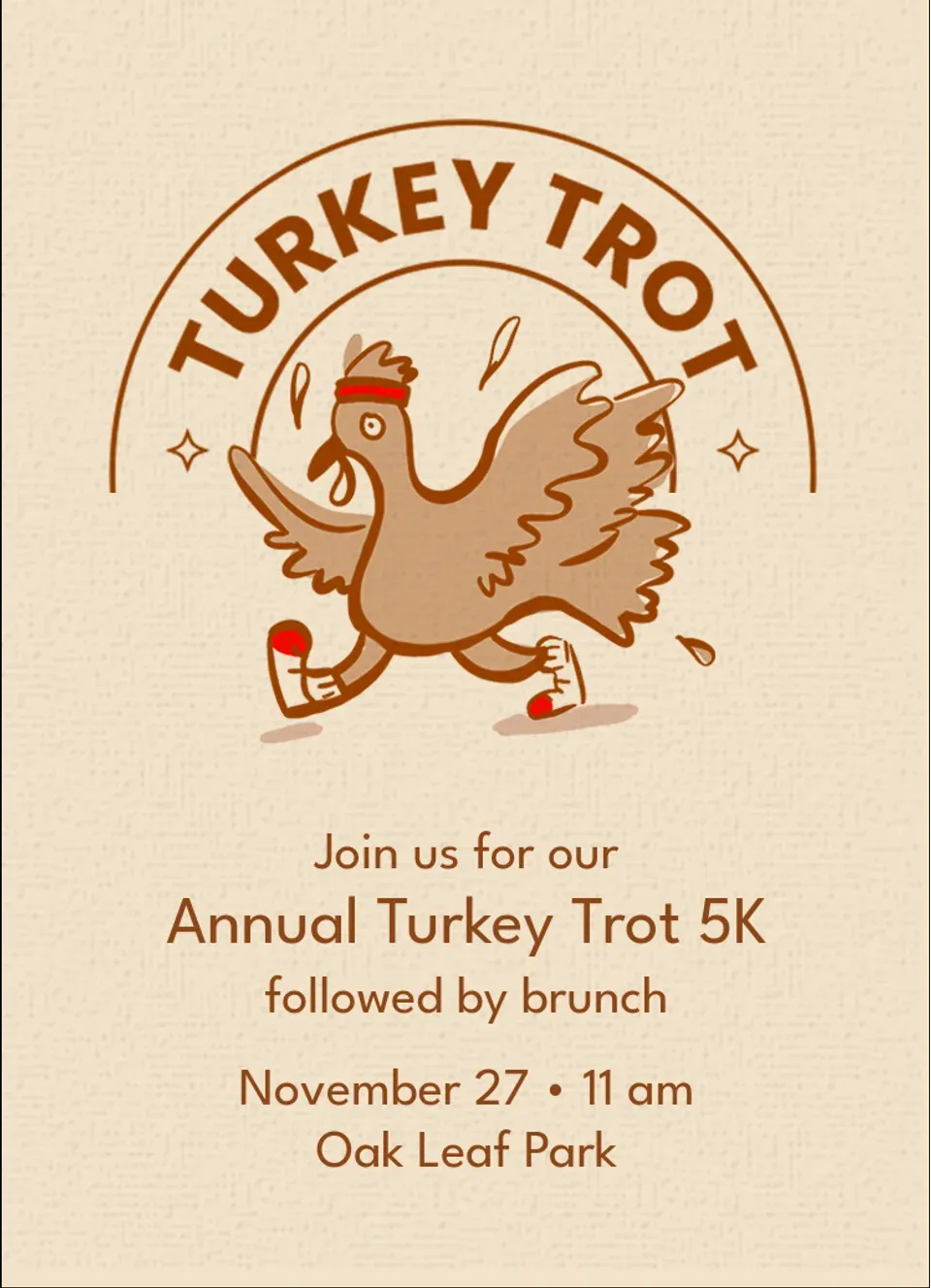 Turkey Trot Race card