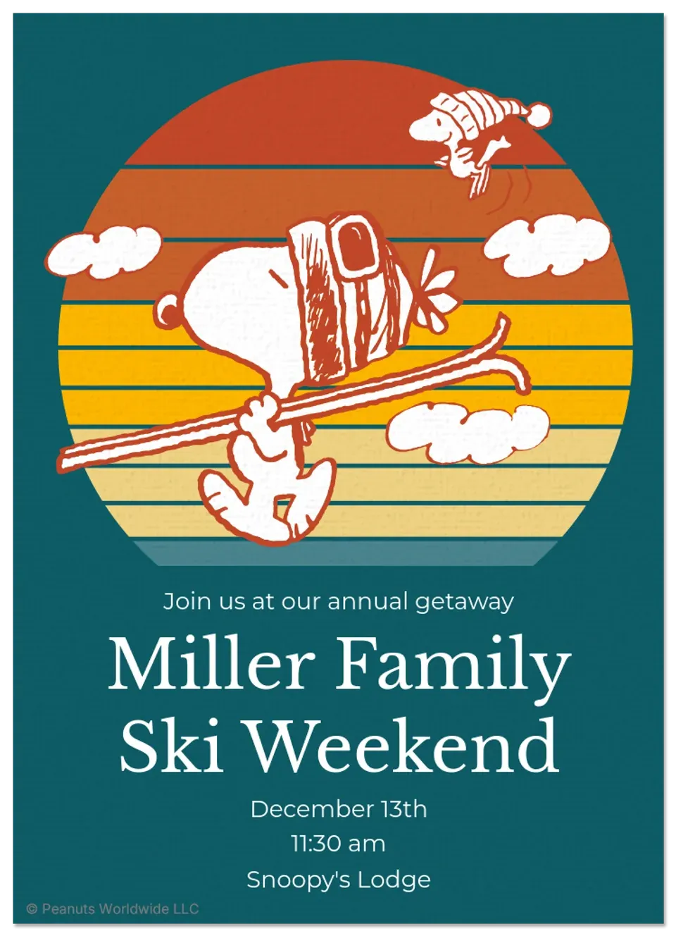 Peanuts | Ski Lodge card