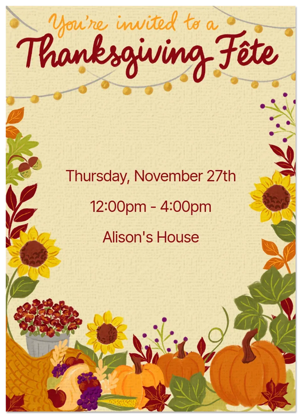 Thanksgiving Fete card