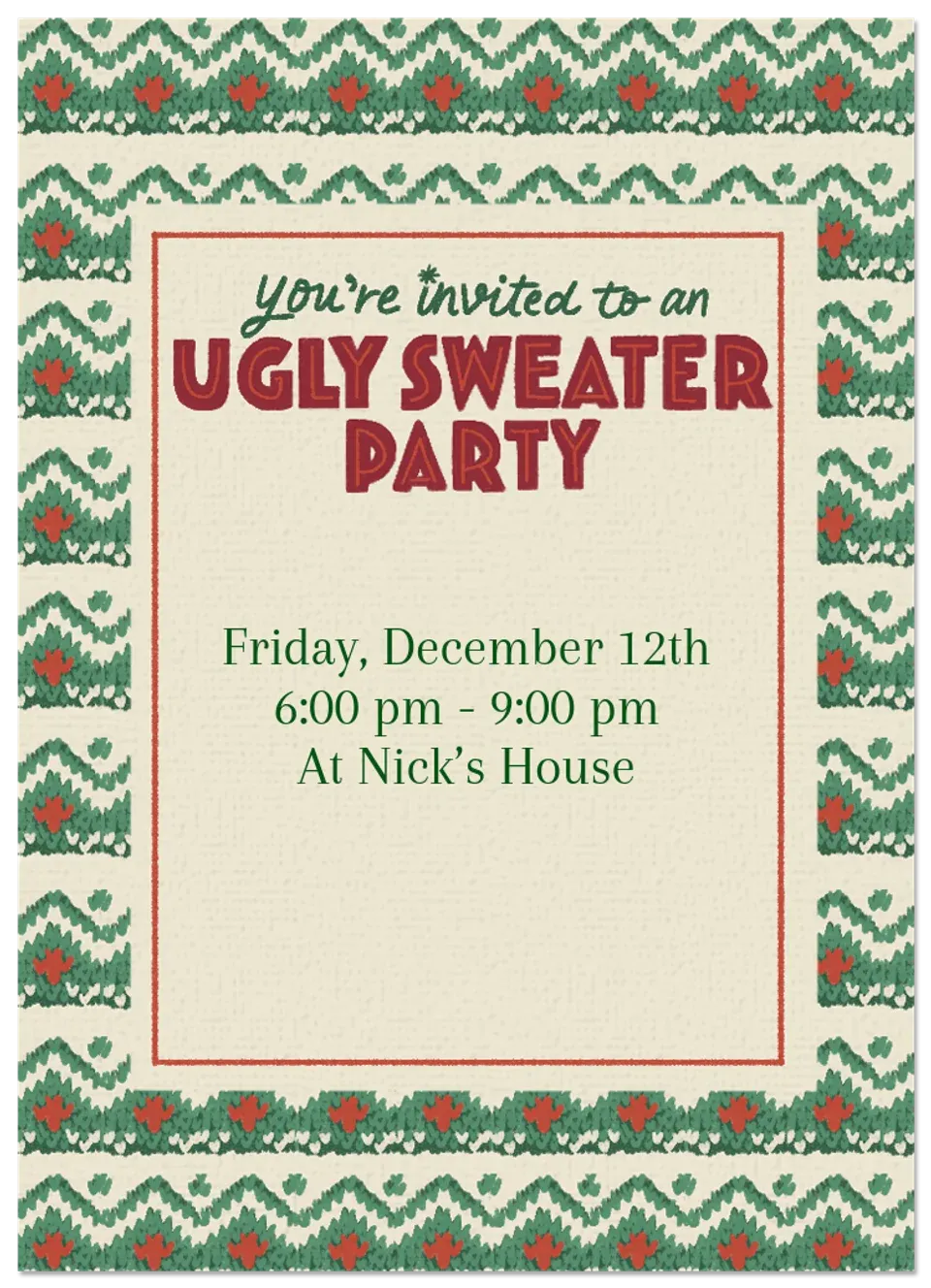 Vintage Ugly Sweater card