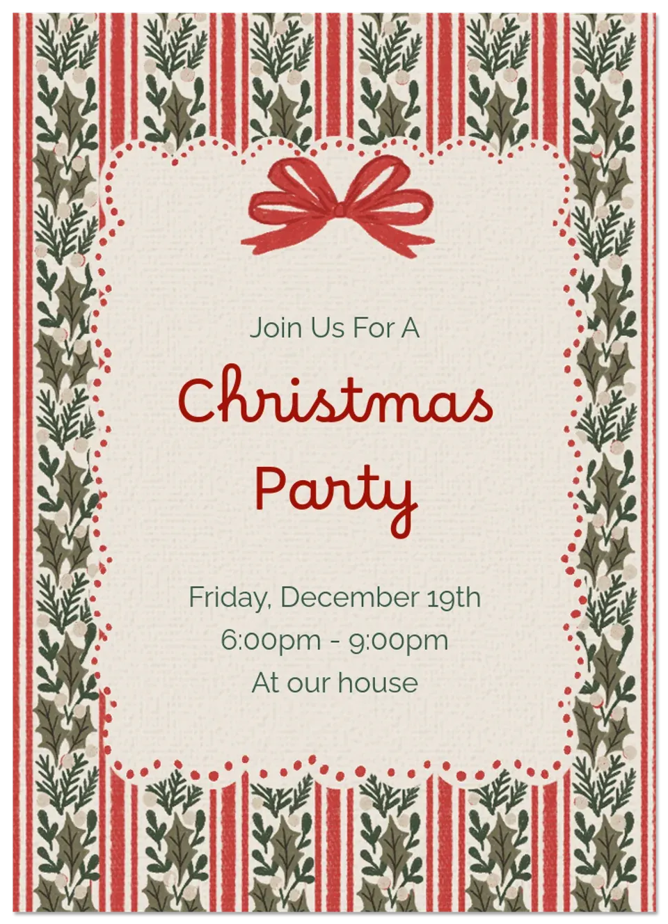 Vintage Holiday Ribbon card