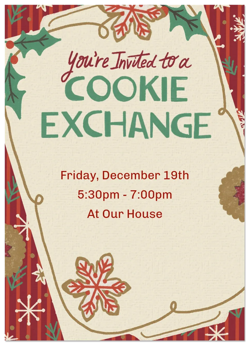 Vintage Cookie Exchange card