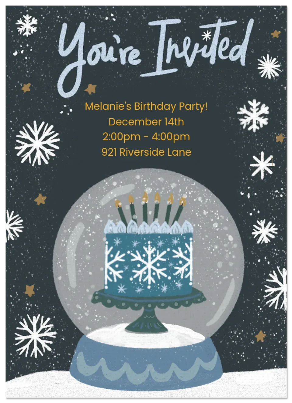 Vintage Winter Birthday card