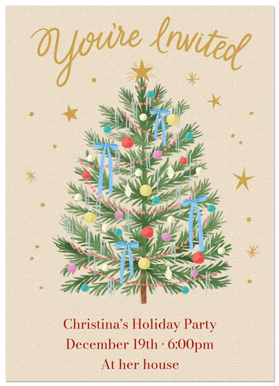 Tinsel Christmas Tree card