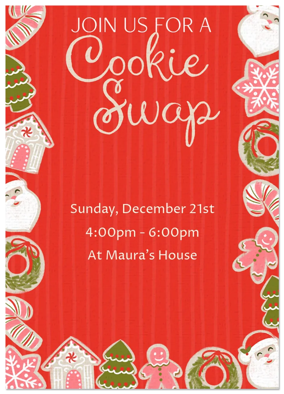 Pink & Green Cookie Swap card