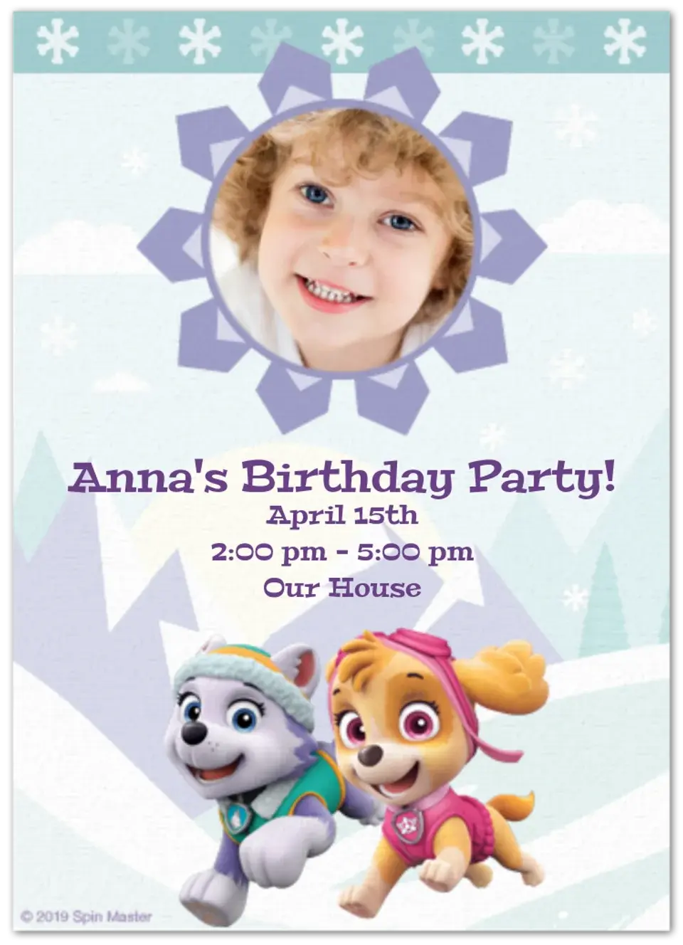PAW Patrol Skye & Everest Photo card image