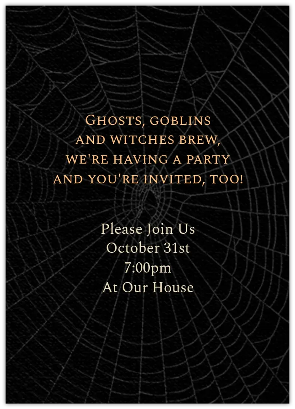 Spider Web Spooky card