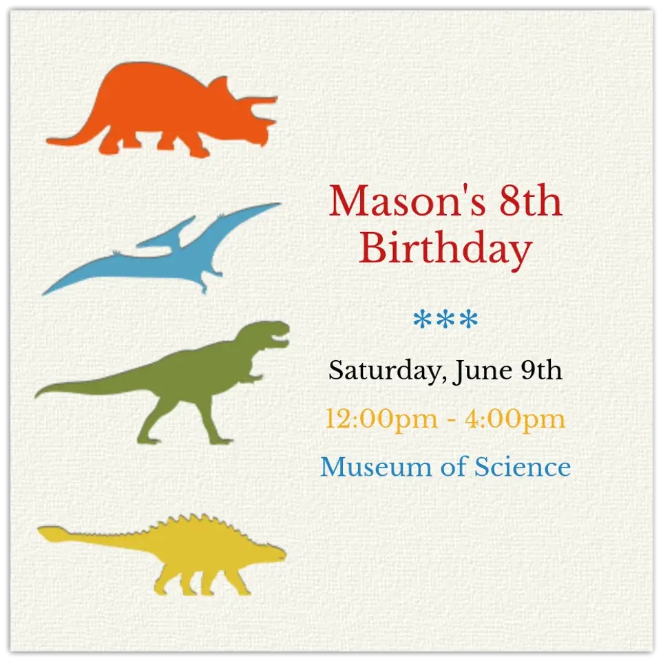 Dinosaur Party card image