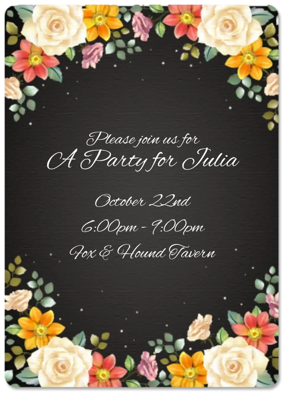 Formal Fall Floral card