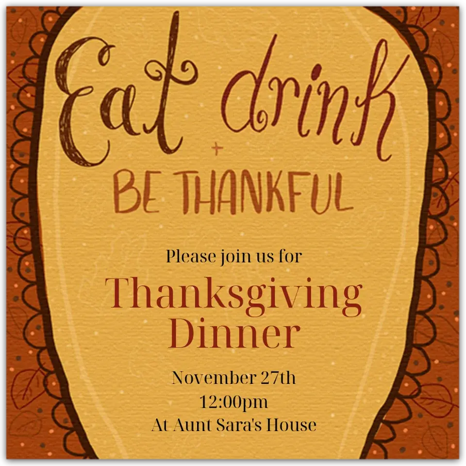 Eat Drink & Be Thankful card