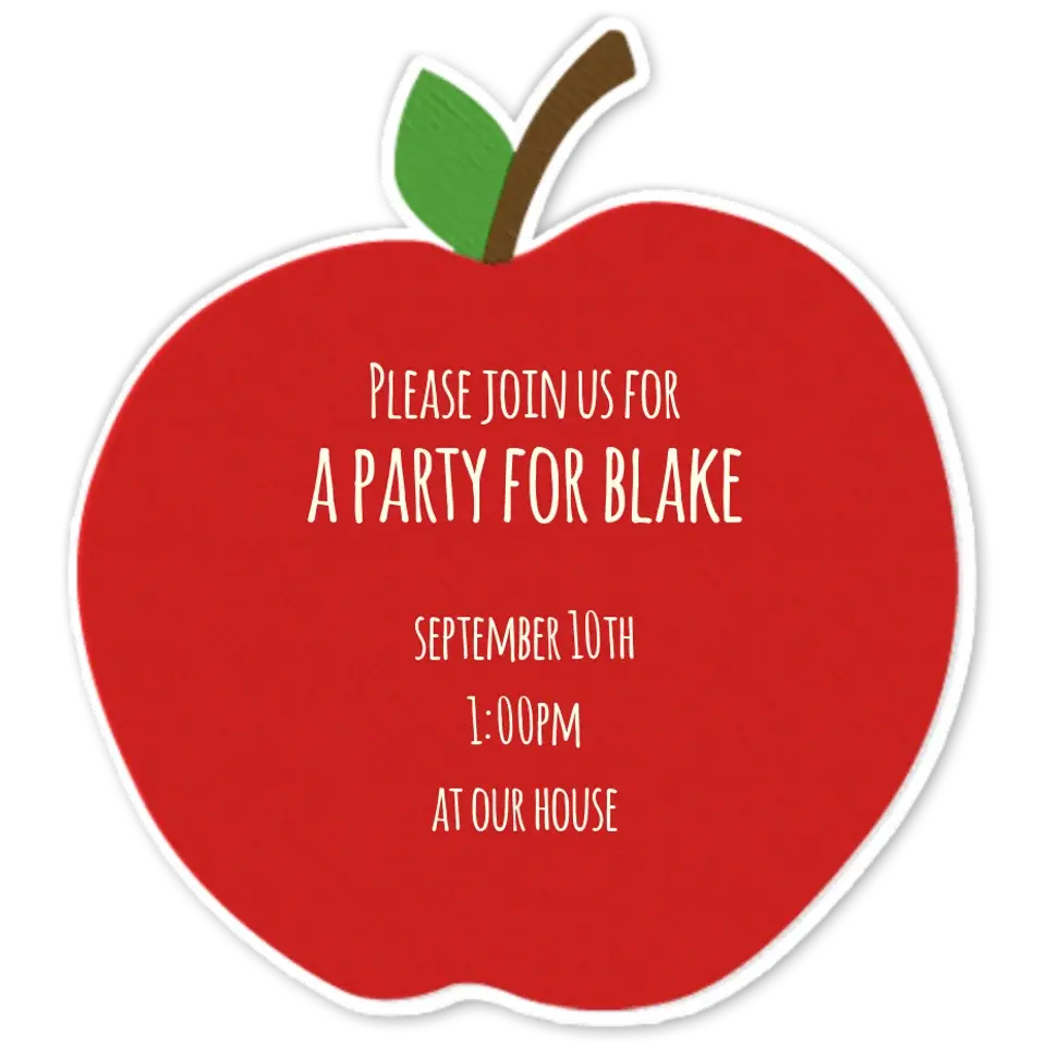 Apple Die Cut card