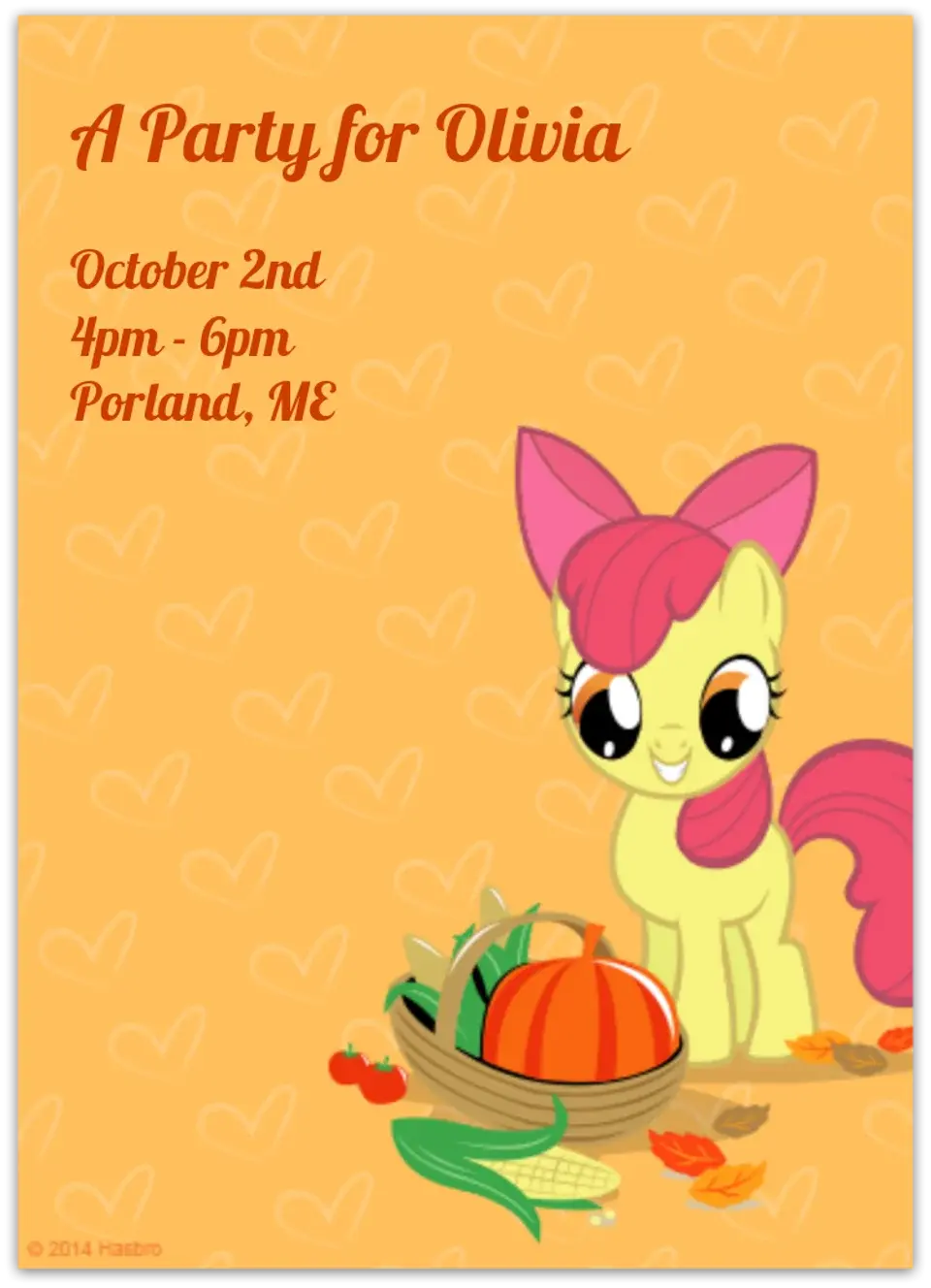 Fall Harvest card