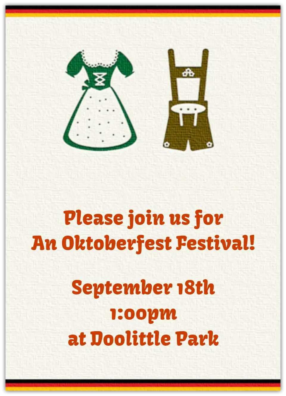 Oktoberfest Clothing card