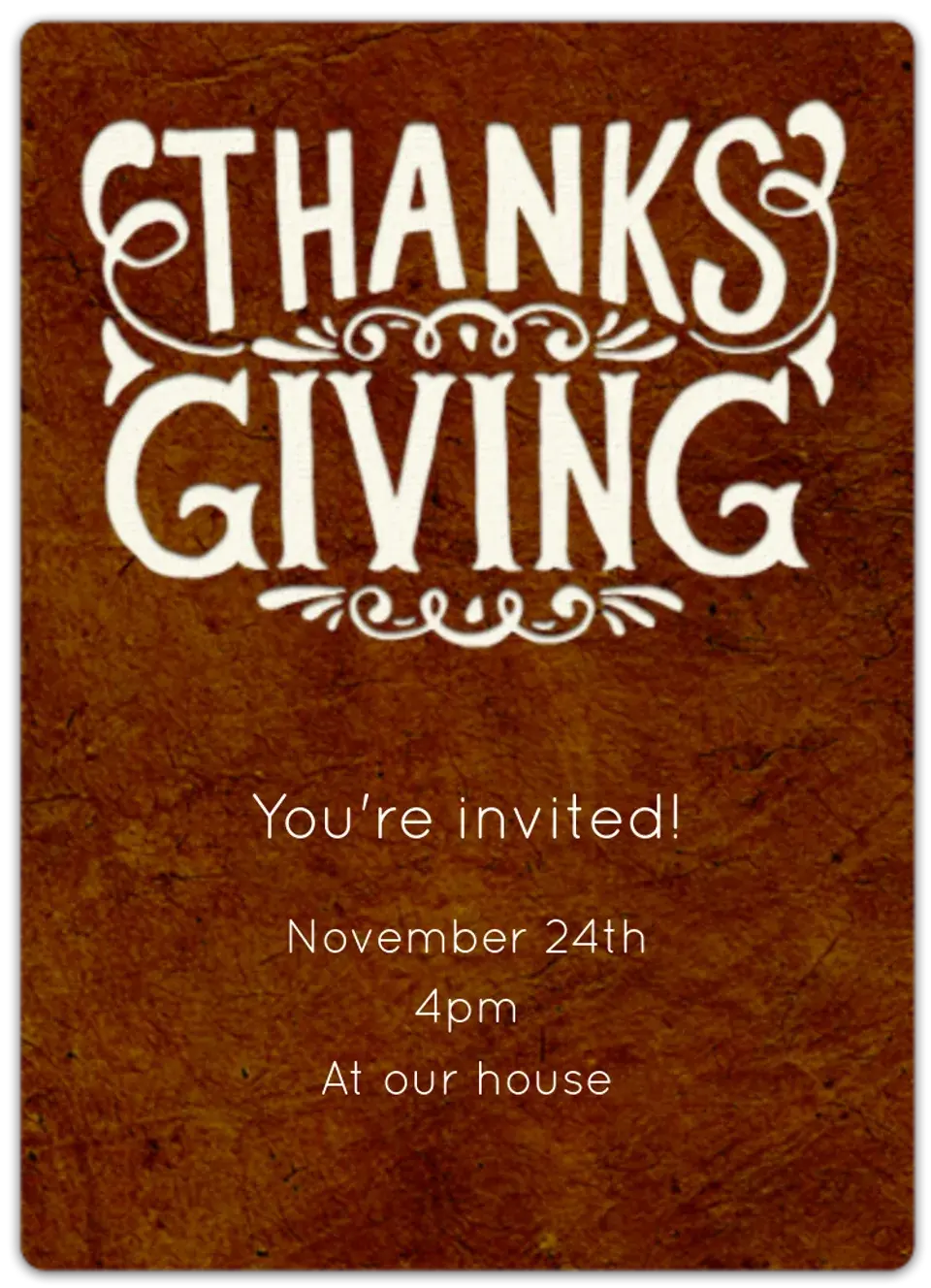 Brown Paper Thanksgiving card