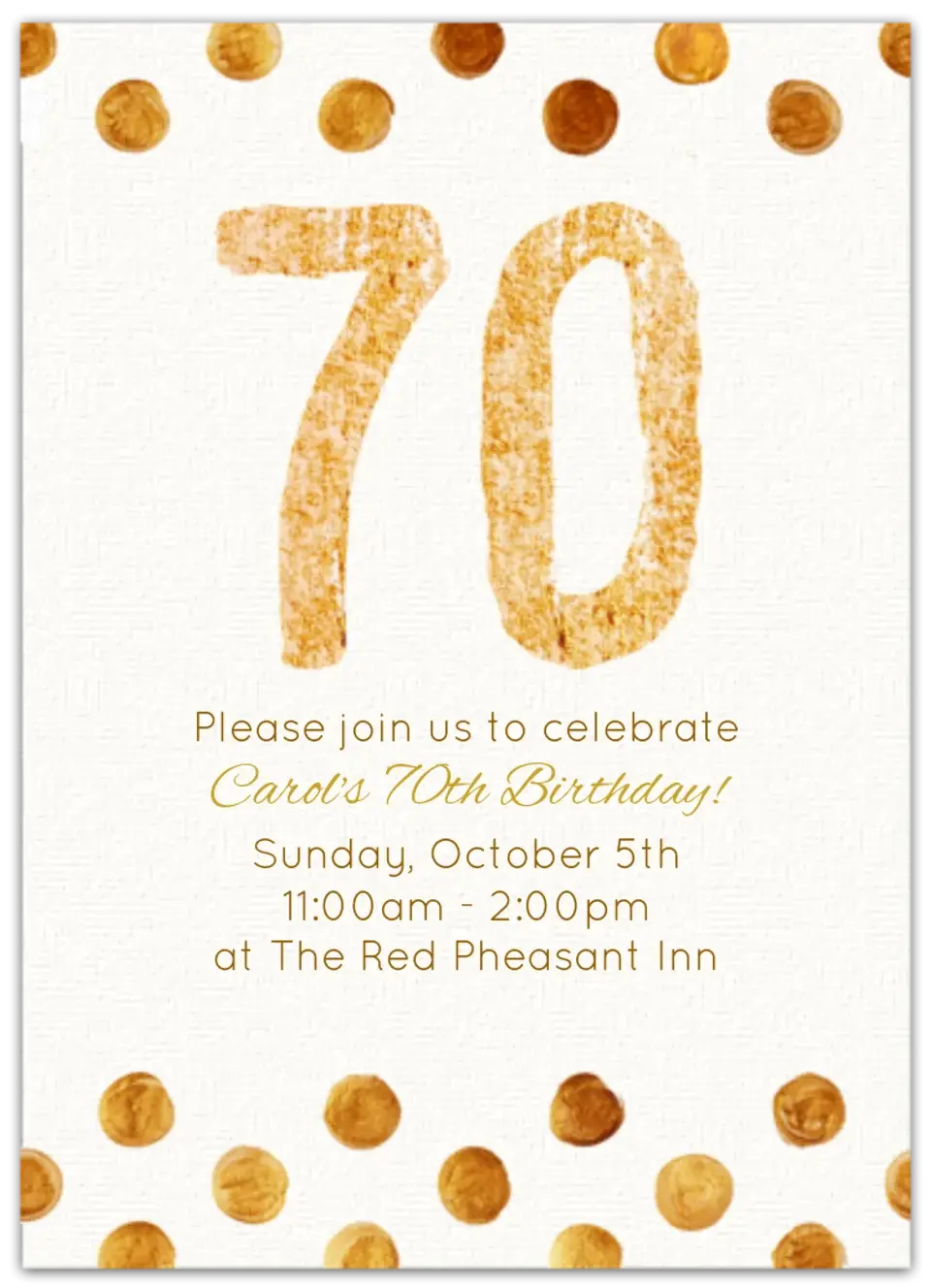 Golden 70 card