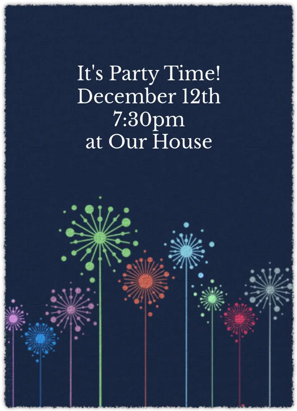 Colorful Fireworks card