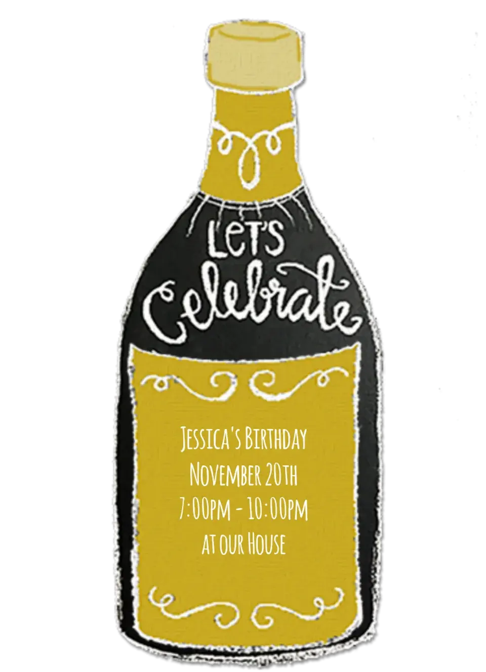 Champagne Chalkboard card