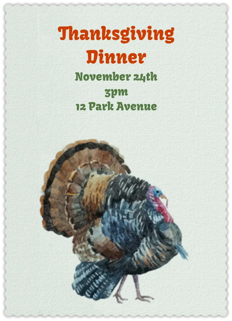 Tom Turkey card