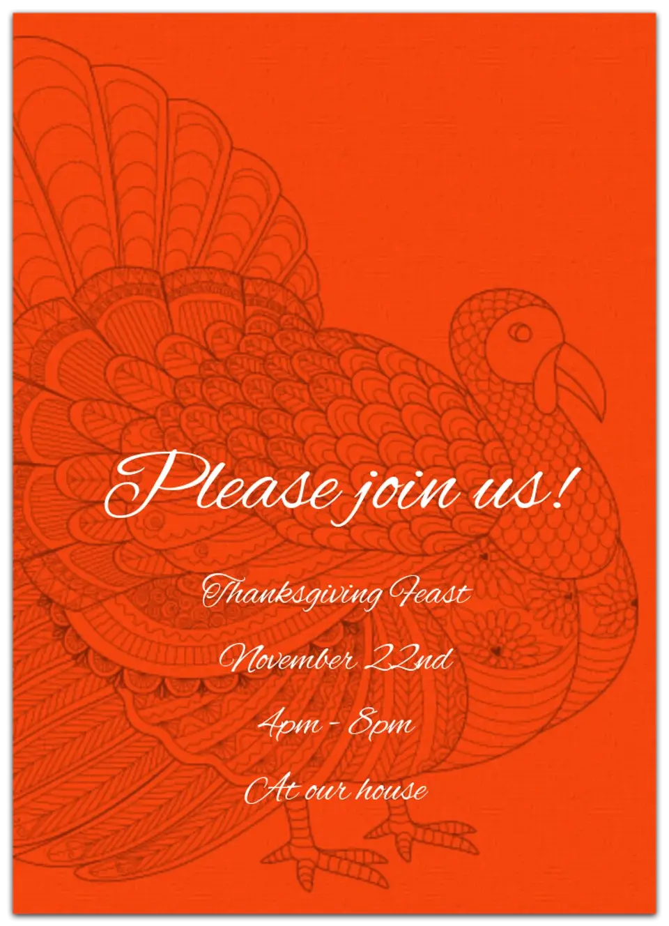 Turkey Outlines card