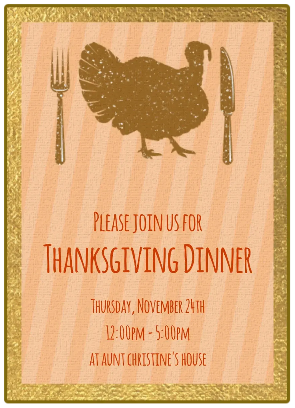 Turkey Dinner card