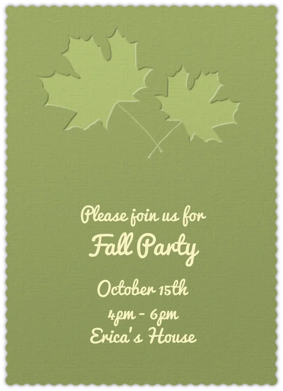 Leaves card