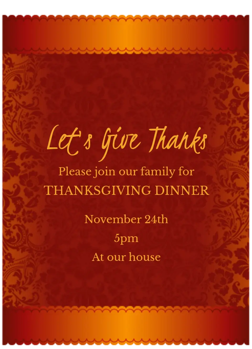 Formal Thanksgiving card